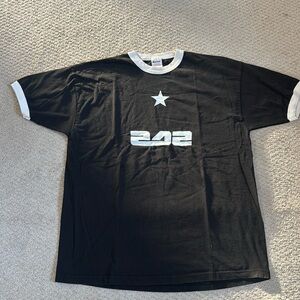 Men’s XL Black ringer tee Front 242 shirt from ‘Re-boot 1998’ tour
